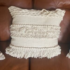 Pom Pom at home ivory linen pillow 20”x20”